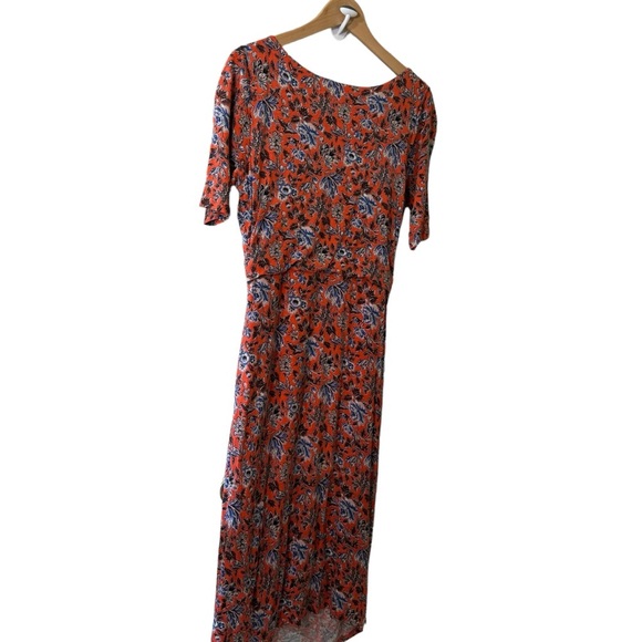 Boden Rita Ruched Firecracker Painterly Floral Jersey Dress US Sz 12 - Picture 5 of 8